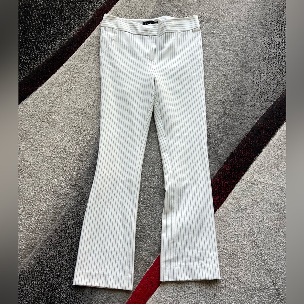 Iris White Pinstripe Bootcut Trousers